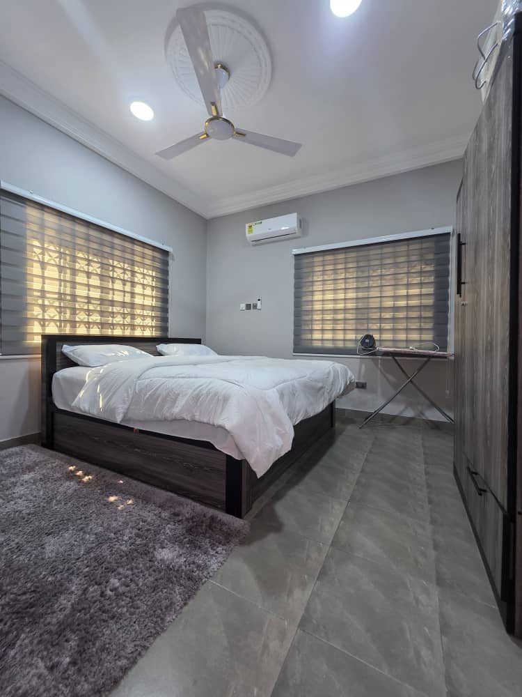 Bedroom with double bed and air conditioning